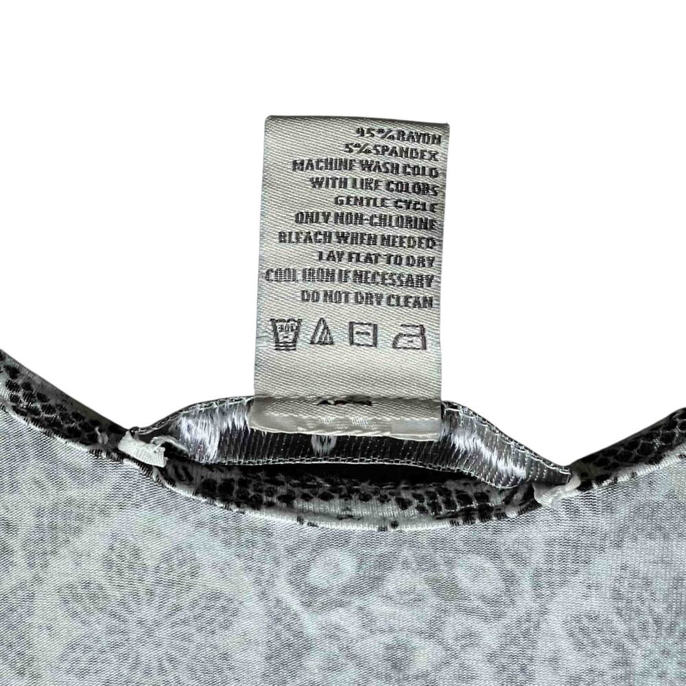 Women's American Rag Cie Mini Skater Tank Dress Black White Floral Print Size L - Picture 4 of 6